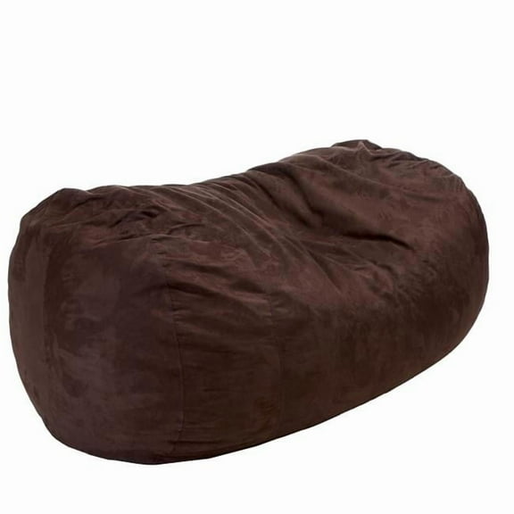 Direct Wicker UBS-B181P163008 8 Foot Sofa Sack Bean Bag Chair, Memory Foam Lounger with Suede Cylindrical Cover, Traditional