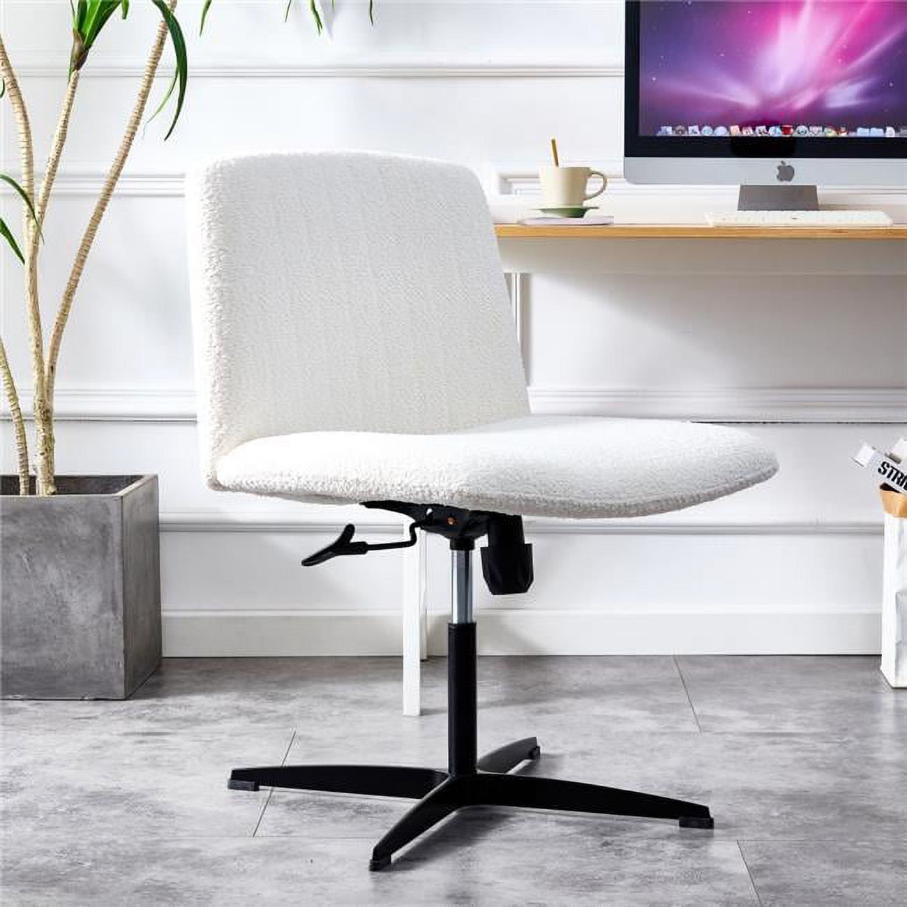 Direct Wicker UBS W115151575 White Velvet Material Home Computer Chair Office Chair 360 Swivel Cushion Chair