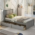 thumbnail image 1 of Direct Wicker UBS-WF194472AAE 2 Drawers with Wheels Platform Storage Bed Frame, Gray - Twin Size, 1 of 1