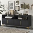 thumbnail image 1 of Direct Wicker UBS-WF286784AAP 58 Sideboard with Gold Metal Legs and Handles Sufficient Storage Space Magnetic Suction Doors (Black), 1 of 1