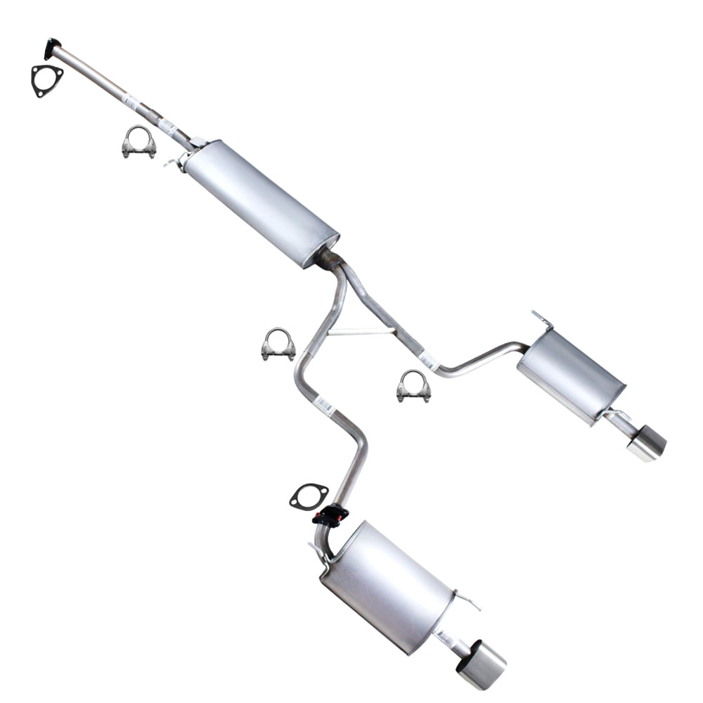 Stainless Steel Center Muffler, Y-pipe and Pair of Mufflers Exhaust System Kit Fits 2004-2006 Acura MDX 3.5L