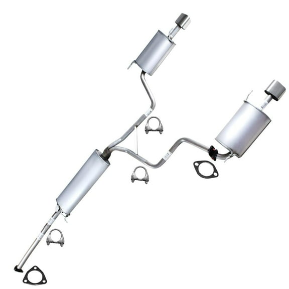 Stainless Steel Center Muffler, Y-pipe and Pair of Mufflers Exhaust System Kit Fits 2004-2006 Acura MDX 3.5L
