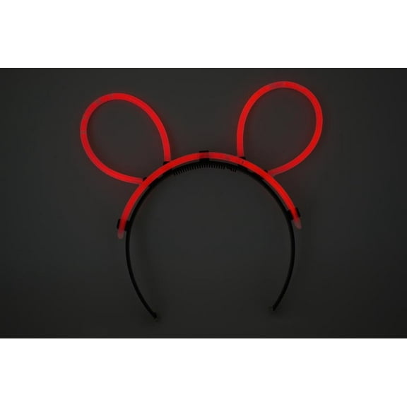 DirectGlow 5 Count Red Glow Stick Bunny Ears Fun Neon Party Supply Favors