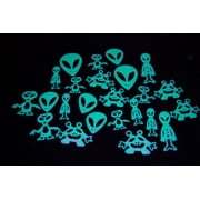 DirectGlow Glow in the Dark Aliens Wall D cor 24pc