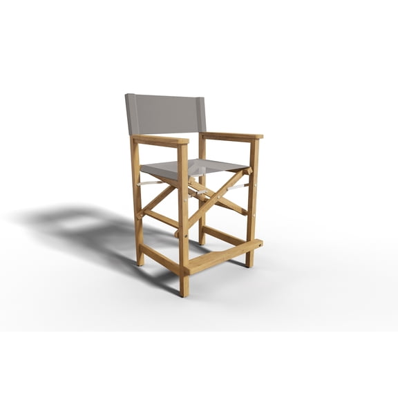 Directeur Teak Outdoor Counter Height Armchair in Taupe