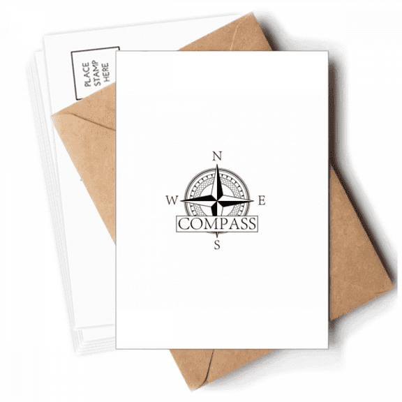Direction Compass Navigation Astronomy Postcards Envelopes Blank Note Cards Mailing