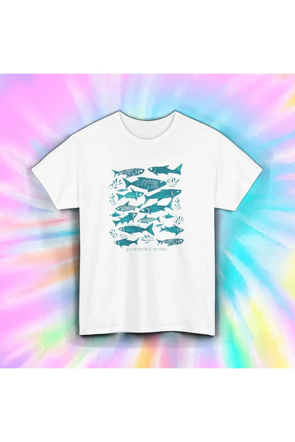 Direction Of Dreams Fish Ocean Art Coastal Blue Sea Life Unisex T-Shirt up to size 5XL