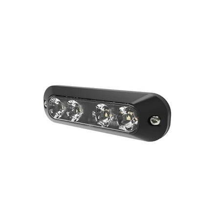 Directional 4 LED Surface Mount Split Color 12-24Vdc Amber & White Strobe Light