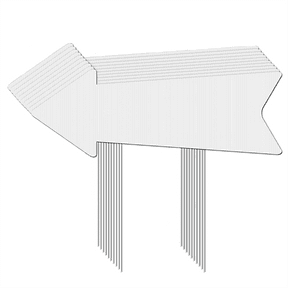 Directional Arrows Signs with Stakes, 4 Pack Blank Signs Plastic Parking Signs with Arrows Outdoor Lawn Guidepost