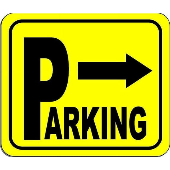 Directional Parking Sign with arrow pointing left YELLOW Aluminum Composite Sign, 8.5"x10"