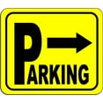 thumbnail image 1 of Directional Parking Sign with arrow pointing right YELLOW Aluminum Composite Sign, 1 of 1