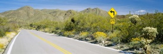 Directional signboard at the roadside McCain Loop Road Tucson Mountain Park Tucson Arizona USA Canvas Art - Panoramic Images (36 x 12)