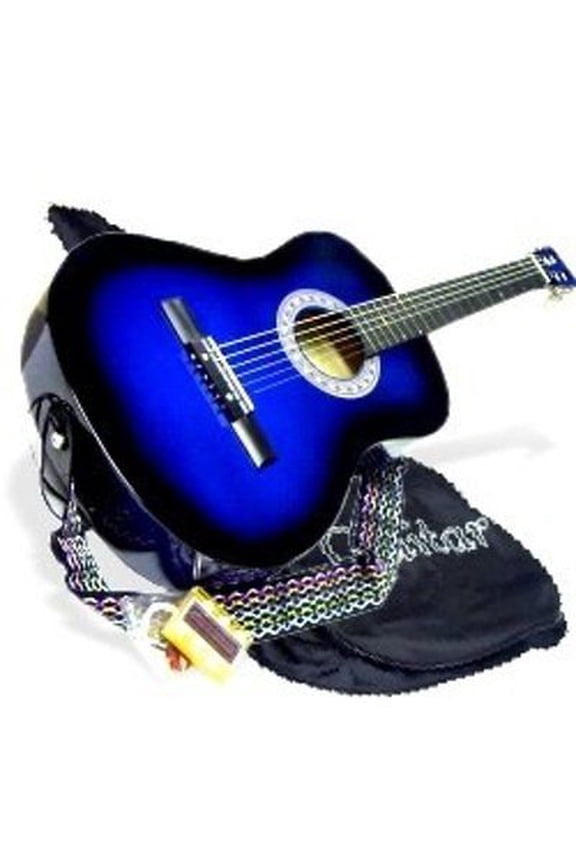 38" Acoustic Guitar Starter Beginner Package - Blue