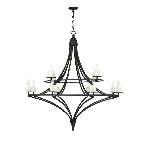Director 12-Light Chandelier in Matte Black