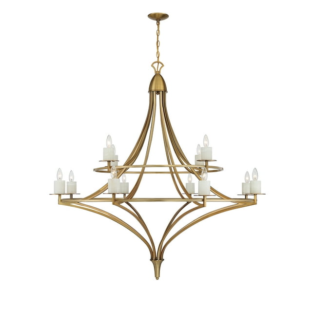Director 12-Light Chandelier in Warm Brass