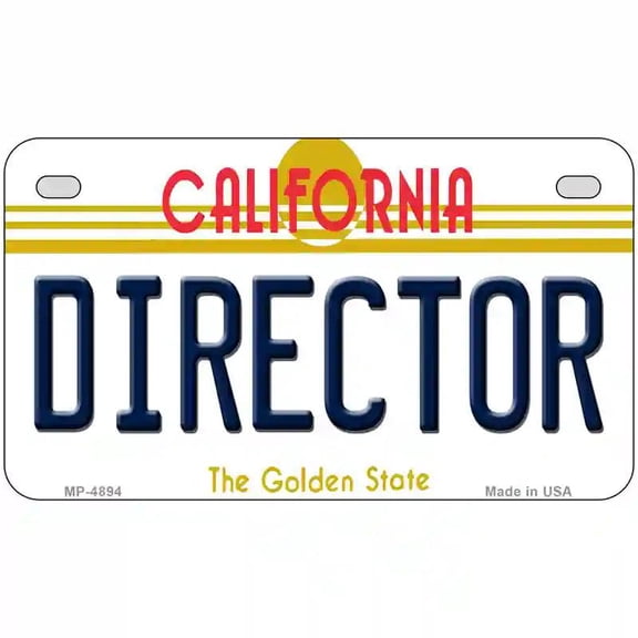 Director California Novelty Metal License Plate 7" x 4" Motorcycle (MP)