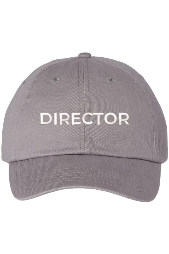 Director Embroidered Baseball Cap | | Adjustable Cotton Dad Hat for Men & Women, Military Inspired Style (Grey)
