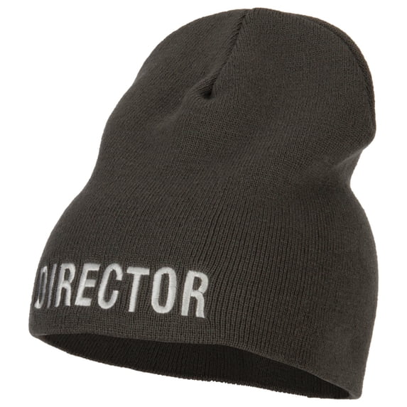 Director Embroidered Big Size Acrylic Short Beanie - Grey XL-3XL