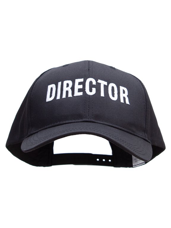Director Embroidered Big Size Structured Solid Poly Cotton Twill High Profile Pro Style Cap - Black XL-3XL