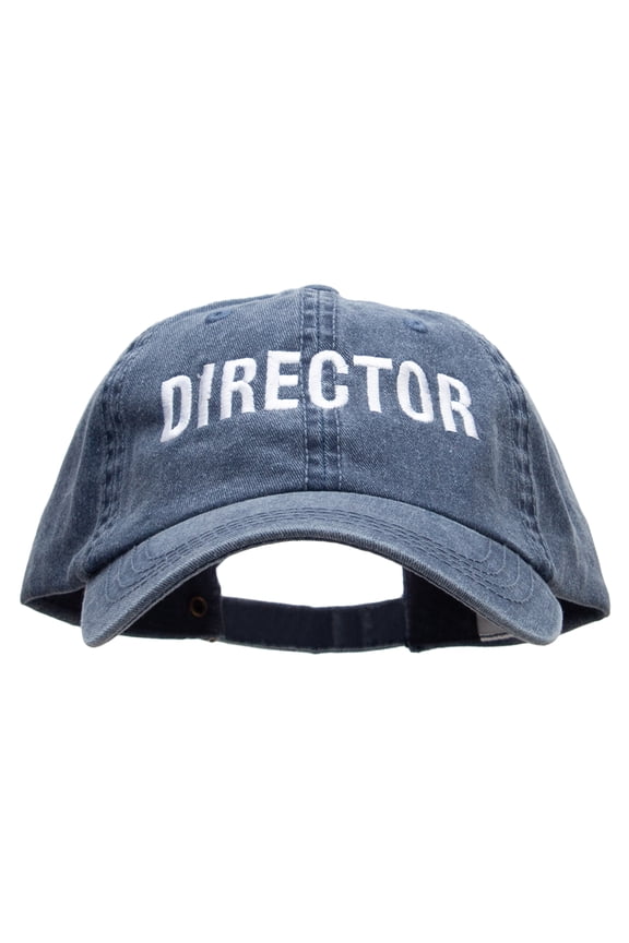 Director Embroidered Big Size Washed Pigment Dyed Cap - Navy XL-3XL