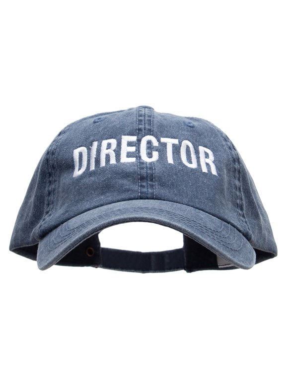 Director Embroidered Big Size Washed Pigment Dyed Cap - Navy XL-3XL