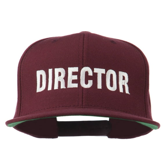 Director Embroidered Flat Bill Cap - Maroon OSFM
