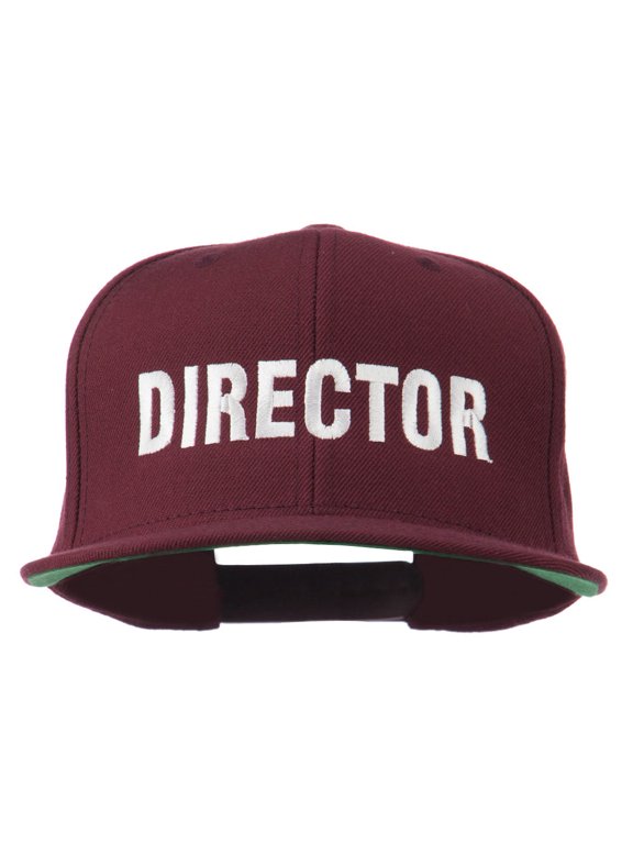 Director Embroidered Flat Bill Cap - Maroon OSFM