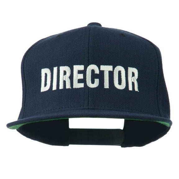 Director Embroidered Flat Bill Cap - Navy OSFM