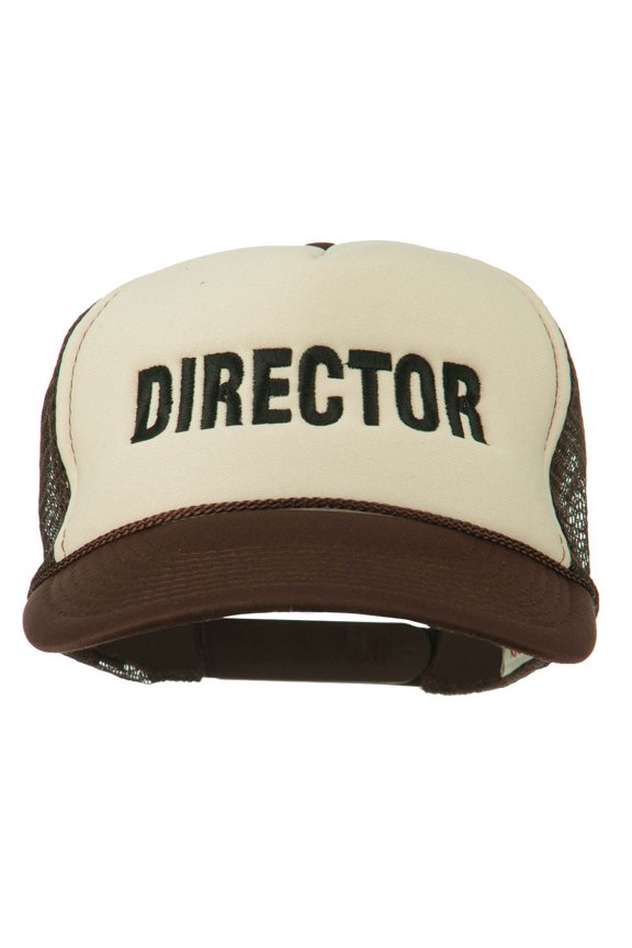 Director Embroidered Foam Mesh Back Cap - Brown Tan OSFM