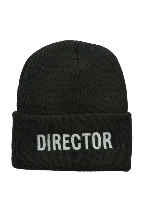 Director Embroidered Long Beanie - Grey OSFM