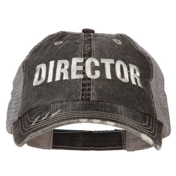 Director Embroidered Low Profile Mesh Cap - Black OSFM