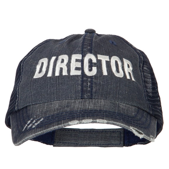 Director Embroidered Low Profile Mesh Cap - Navy OSFM