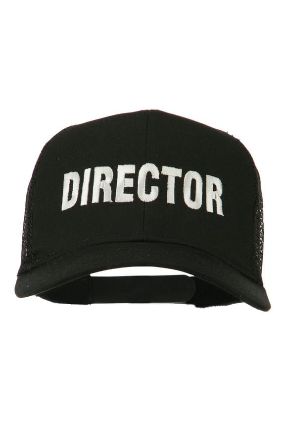 Director Embroidered Mesh Back Cap - Black OSFM