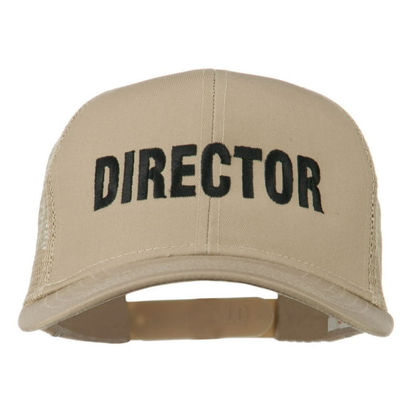 Director Embroidered Mesh Back Cap - Khaki OSFM