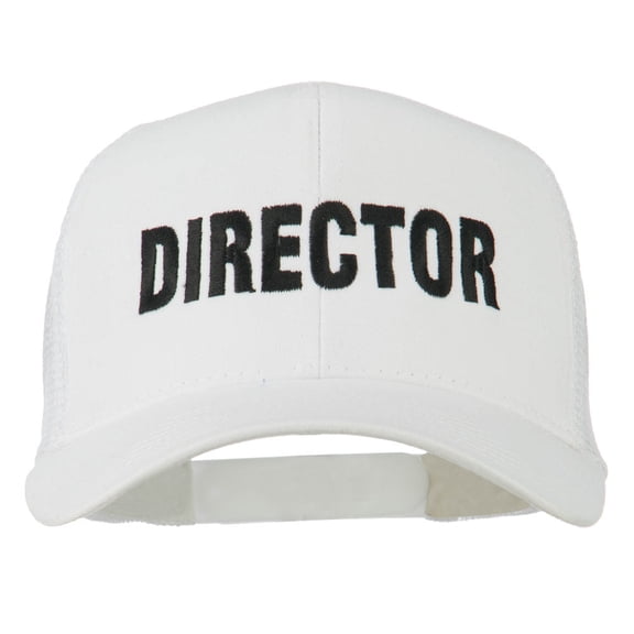 Director Embroidered Mesh Back Cap - White OSFM
