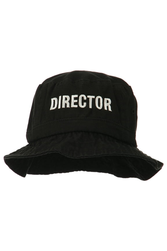Director Embroidered Pigment Dyed Bucket Hat - Black OSFM