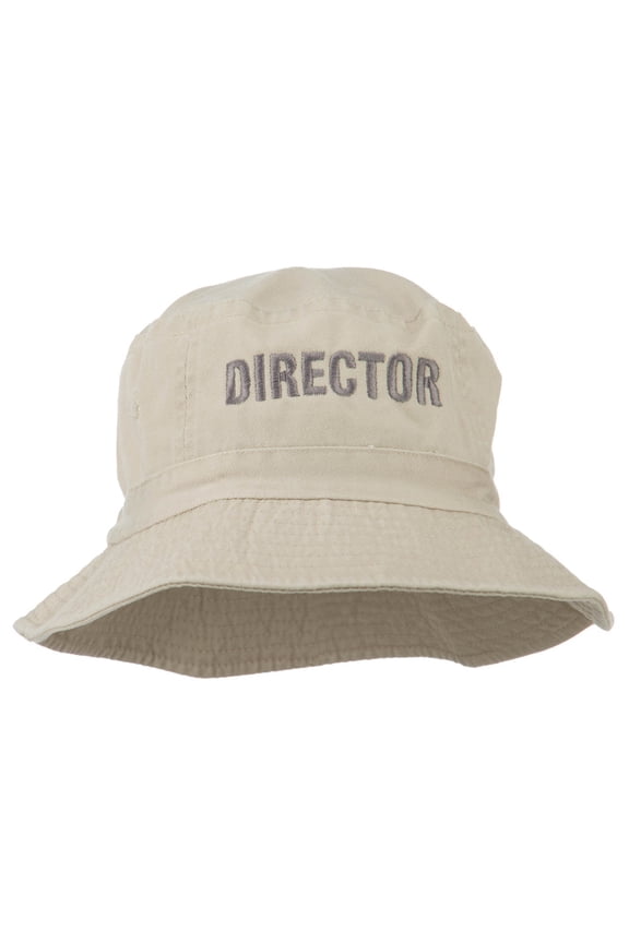 Director Embroidered Pigment Dyed Bucket Hat - Natural OSFM