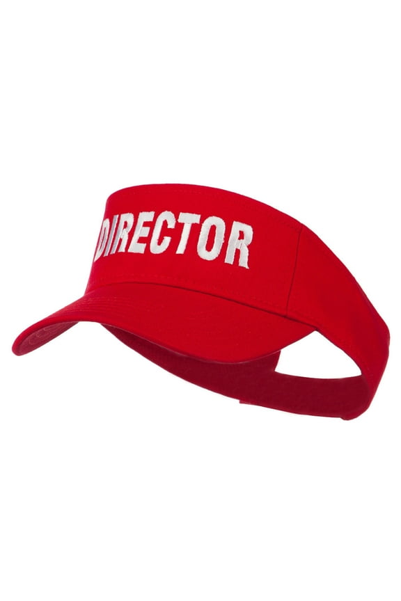 Director Embroidered Sun Visor - Red OSFM