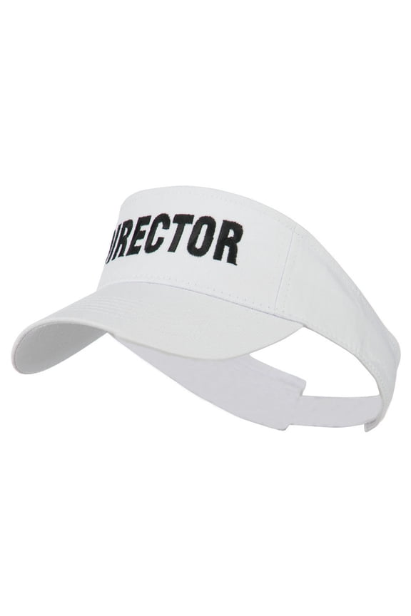 Director Embroidered Sun Visor - White OSFM