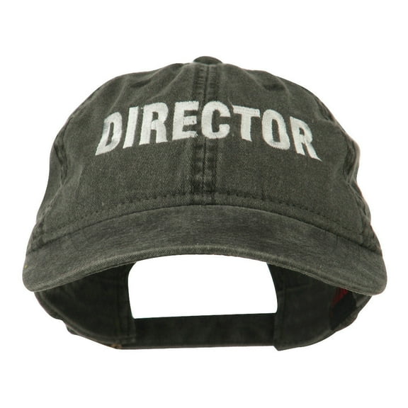 Director Embroidered Washed Cotton Cap - Black OSFM