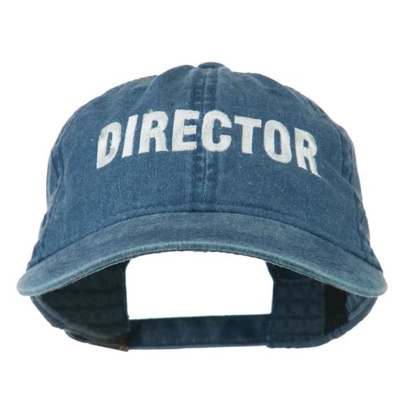 Director Embroidered Washed Cotton Cap - Navy OSFM
