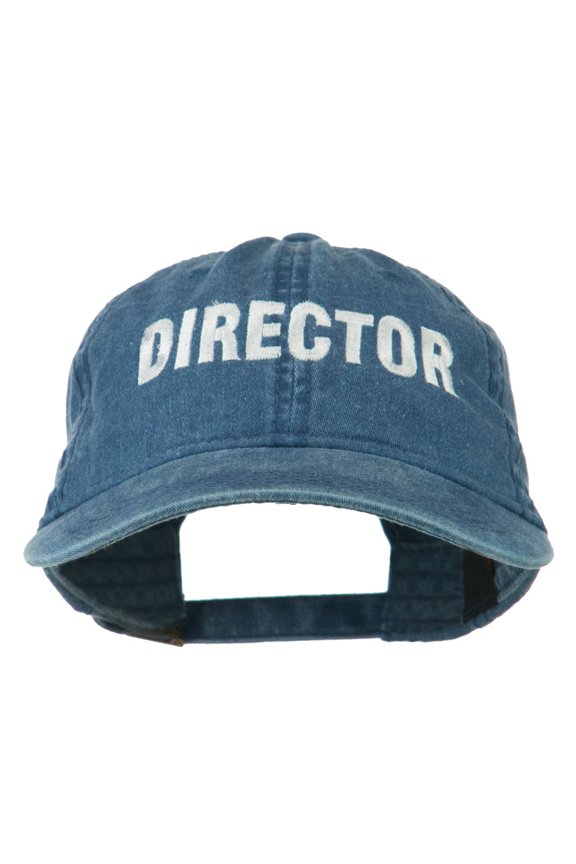 Director Embroidered Washed Cotton Cap - Navy OSFM