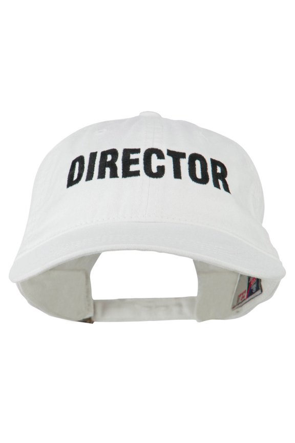 Director Embroidered Washed Cotton Cap - White OSFM