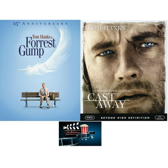 Director Robert Zemeckis and Oscar Winning Actor Tom Hanks 2-Movie Bundle Forrest Gump and Cast Away 2 Blu Ray Bundle Includes Movie Set Take Glossy Print Art Card