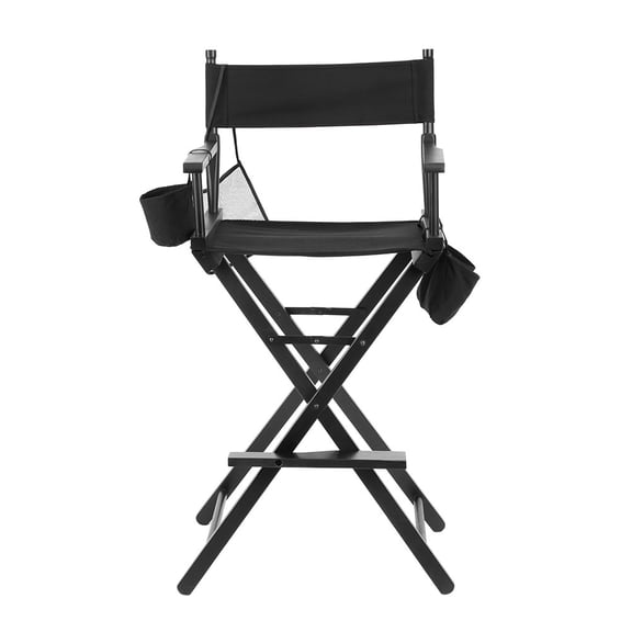 Director's Chair Black, Stylish Lightweight With A Water Bottle Holder Folding Director's Chair, For Motion Picture Directors Beauty Makeup Artists