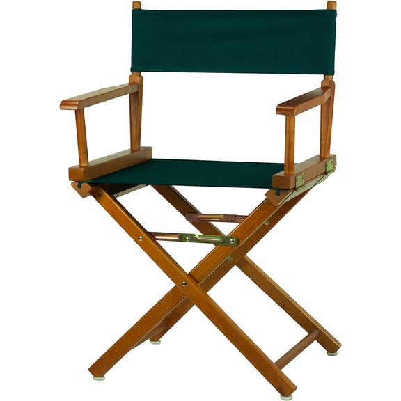 Director's Chair ,Honey Oak Frame/Hunter Green Canvas,18" - Classic Height