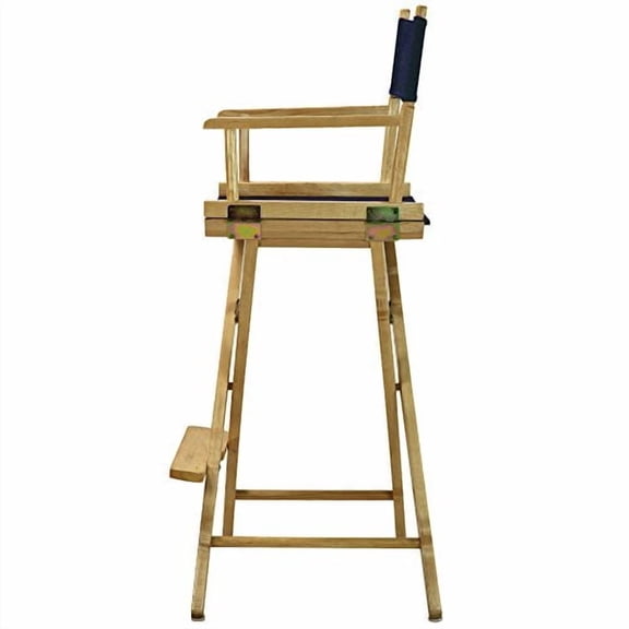 Director's Chair ,Natural Frame/Navy Canvas,30" - Bar Height