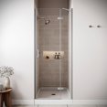 thumbnail image 1 of Dirillo 32'' x 76'' Semi-Frameless Pivot Shower Door with CrystalTech Treated 5/16'' Tempered, Clear Glass, Polished Chrome Hardware, SKU: AQ-1240-CH-L-R, 1 of 4