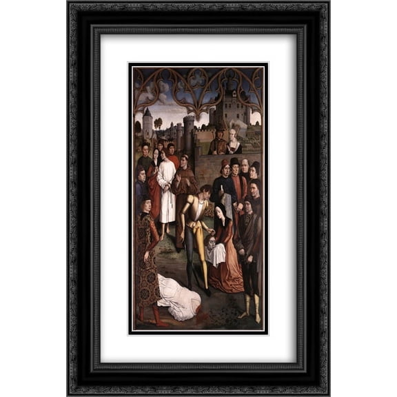 Dirk Bouts 2x Matted 18x24 Black Ornate Framed Art Print 'Justice of the Emperor Otto The Execution of the Innocent Count'