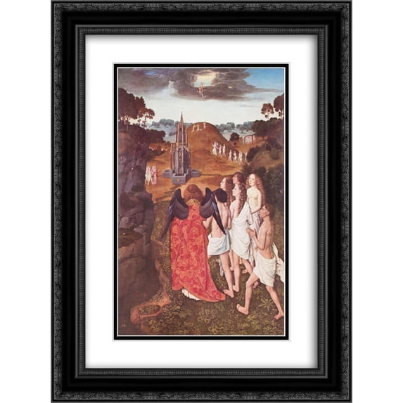 Dirk Bouts 2x Matted 18x24 Black Ornate Framed Art Print 'The way to Paradise'